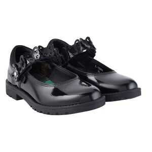 Kickers Girls Lachly Butterfly Patent Leather School Shoes / Black